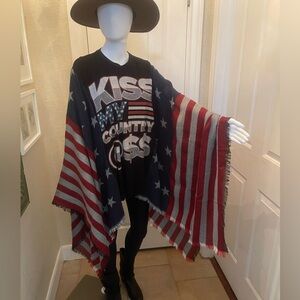 One of a kind Custom Blake Shelton Poncho top